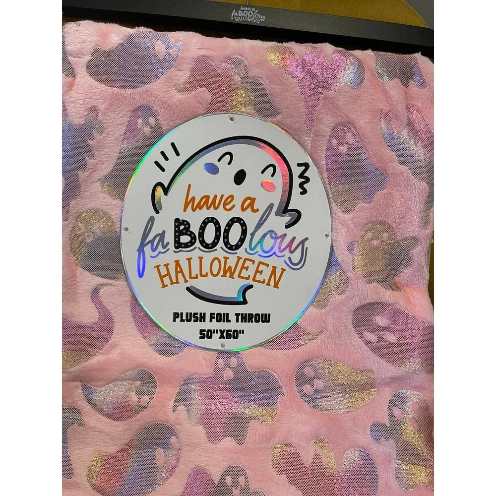 BOO Ghost Halloween Throw Blanket